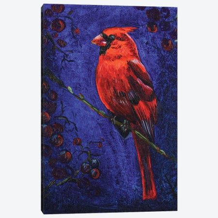 Red Cardinal Canvas Print #NTM65} by Nataly Mak Canvas Wall Art