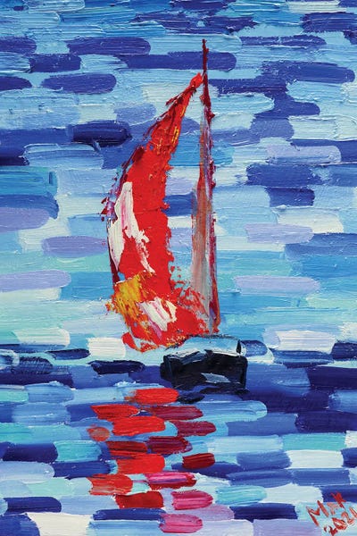 Red Sailboat by Nataly Mak art print