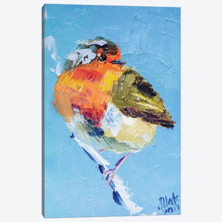 Robin Bird Canvas Print #NTM69} by Nataly Mak Art Print