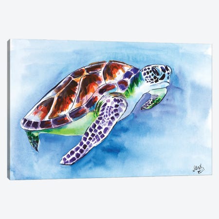 Sea Turtle Canvas Print #NTM71} by Nataly Mak Canvas Art