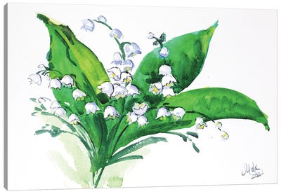 Lilies Of The Valley Canvas Art Print - Nataly Mak