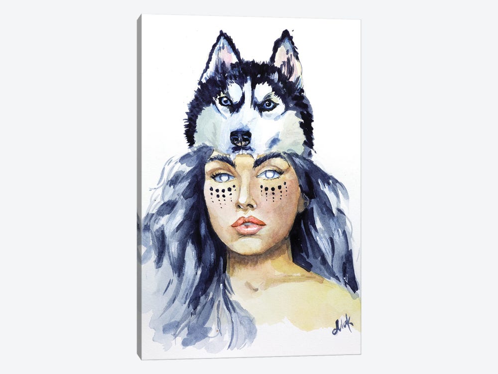 Wolf Woman by Nataly Mak 1-piece Art Print