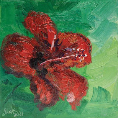 Red Hibiscus by Nataly Mak art print