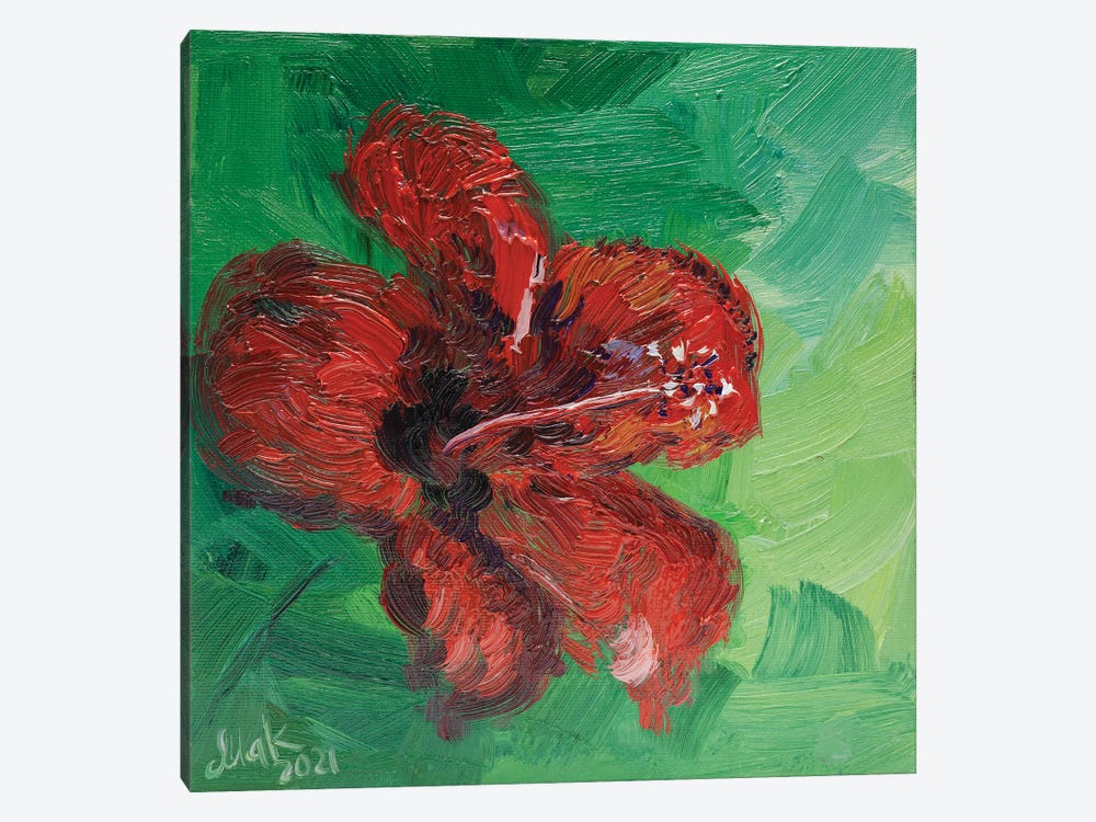 Red Hibiscus by Nataly Mak 1-piece Canvas Artwork