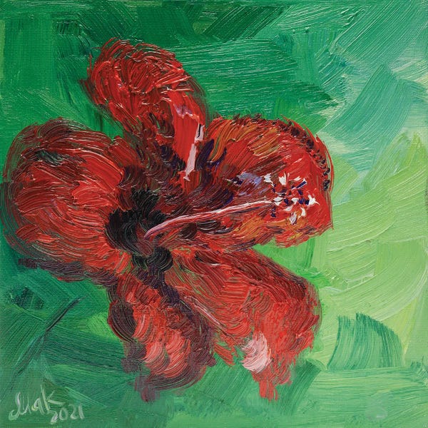 Hibiscuses: Red Hibiscus by Nataly Mak