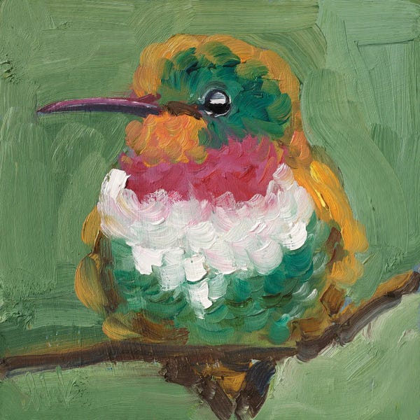 Spring Leaves: Green Hummingbird by Nataly Mak