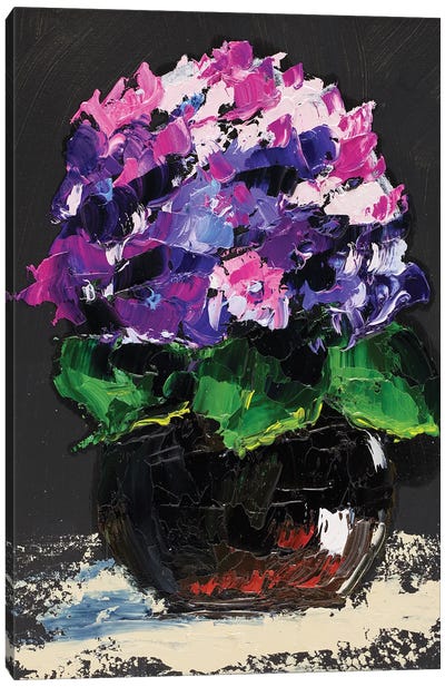 Hydrangea In Vase Canvas Art Print - Nataly Mak