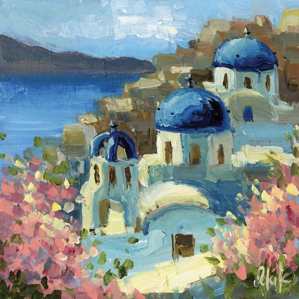 Famous Places Of Worship: Santorini Greece Spring by Nataly Mak