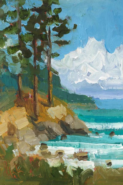 Contemporary Coastal: Lake Tahoe Seascape by Nataly Mak