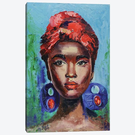 African American Woman Canvas Print #NTM84} by Nataly Mak Canvas Artwork