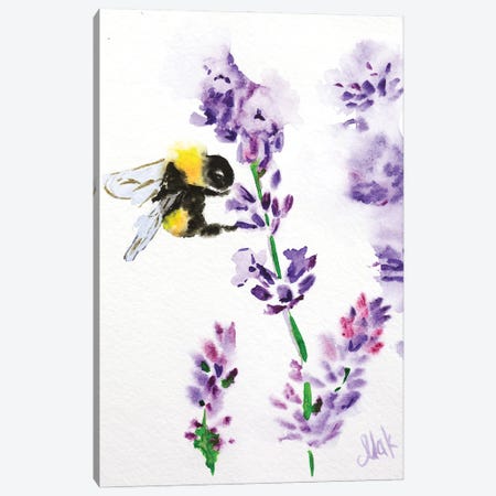Bee On Flower Canvas Print #NTM89} by Nataly Mak Canvas Art Print