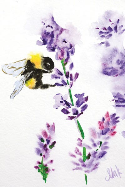 Herbs: Bee On Flower by Nataly Mak