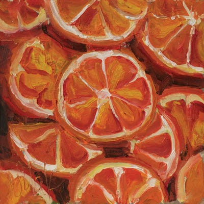 Earls Green - Canvas Prints: Oranges Slice Pattern by Nataly Mak