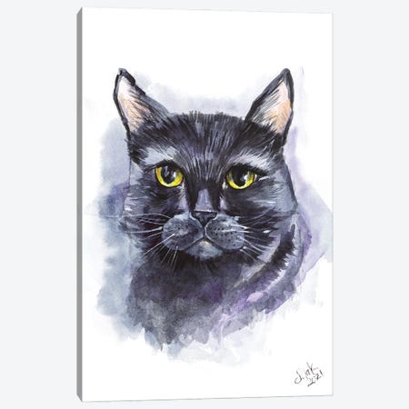 Black Cat Canvas Print #NTM91} by Nataly Mak Canvas Wall Art