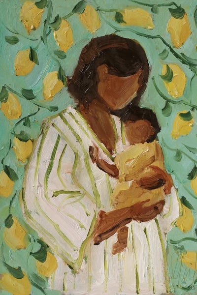 Nataly Mak: Woman With Baby Lemons by Nataly Mak