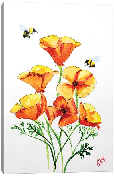 California Poppies Canvas Art Print - Nataly Mak