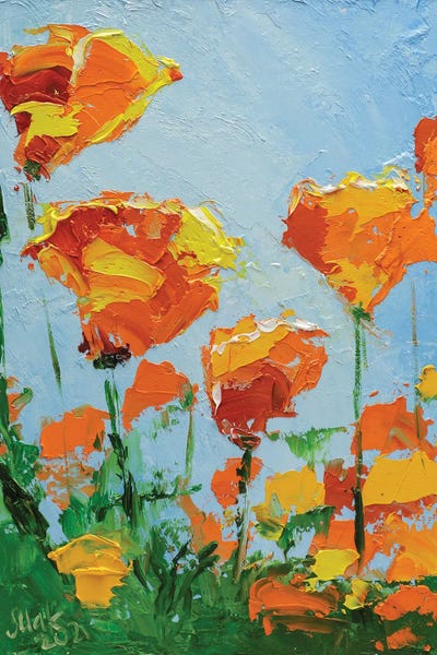 Textured Florals: California Poppy by Nataly Mak