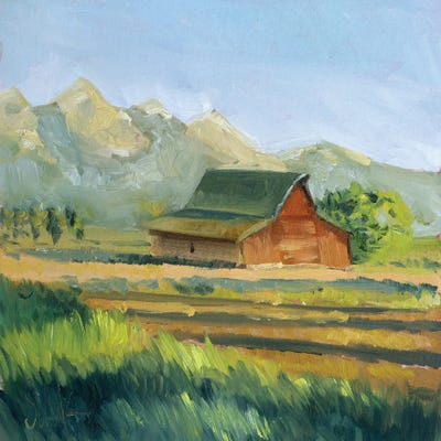 Nataly Mak - Acrylic Wall Art: Landscape With House by Nataly Mak