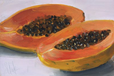 Nataly Mak - Acrylic Wall Art: Papaya White by Nataly Mak