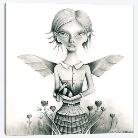 Fairy With Bee Canvas Print #NTP14} by Neil Thompson Canvas Wall Art