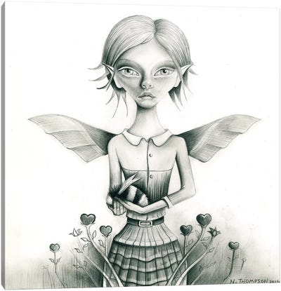 Fairy With Bee Canvas Art Print - Neil Thompson