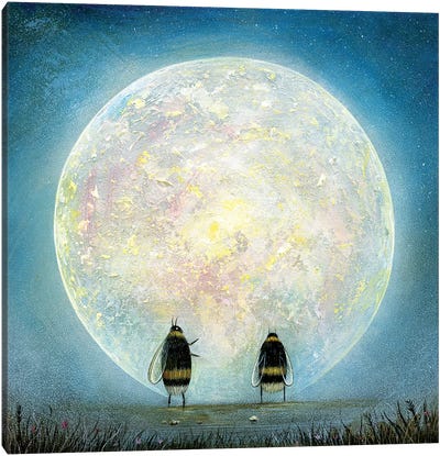 Fallen Moon Canvas Art Print - Kids Astronomy & Space Art