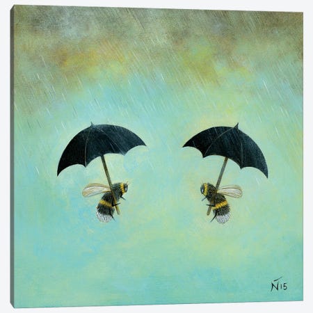 Rainy Day Conversation Canvas Print #NTP30} by Neil Thompson Canvas Print