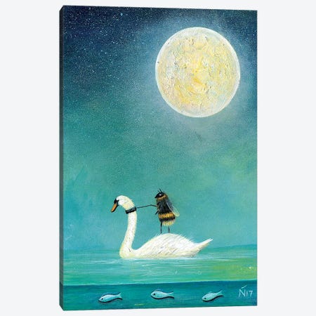 Ride A White Swan Canvas Print #NTP31} by Neil Thompson Canvas Art Print