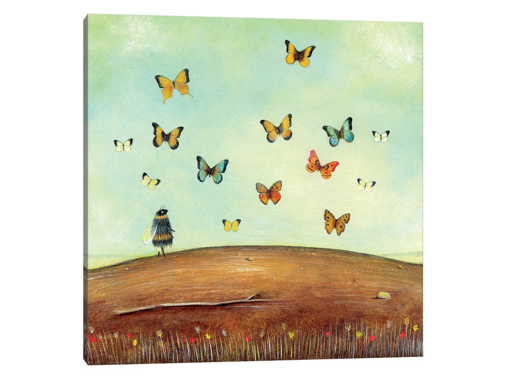 The Butterfly Collector ( Animals > Insects & Bugs > Bees art) - 24x24x.25