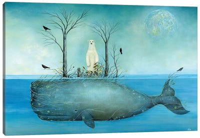 The Island Canvas Art Print - Polar Bear Art
