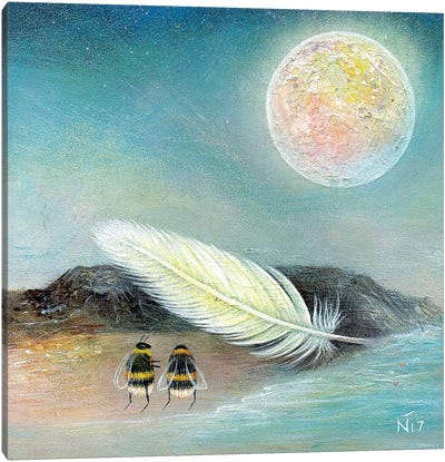 The Visitor Canvas Art Print - Feather Art