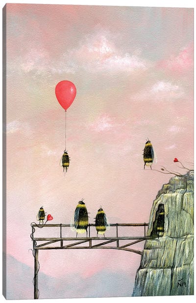 The Bridge Canvas Art Print - Hot Air Balloon Art