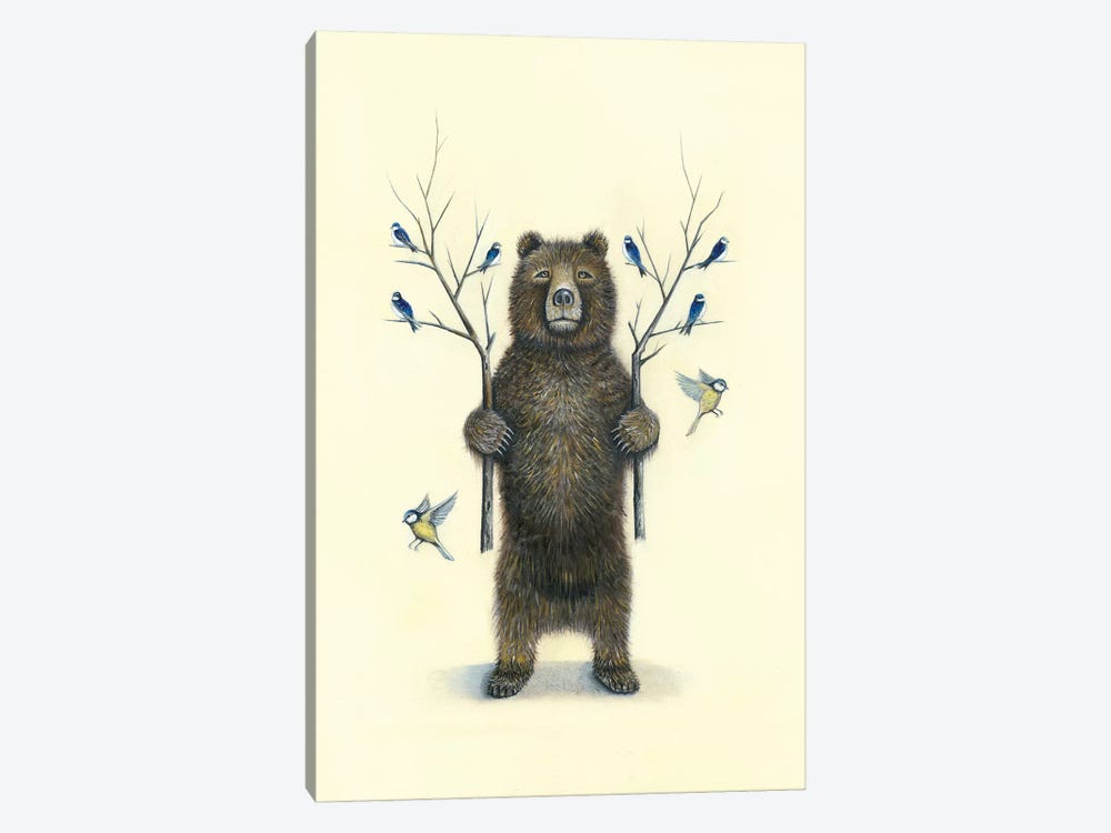 Bear With Birds by Neil Thompson 1-piece Canvas Print