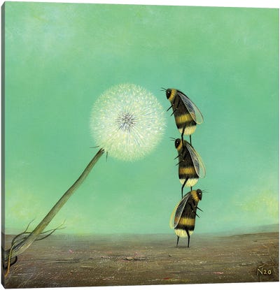 A Little Help From My Friends II Canvas Art Print - Bee Art