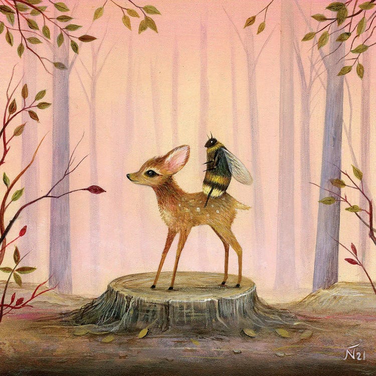 Deer And Bee by Neil Thompson wall art