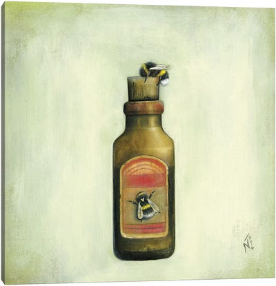 Bottle And Bees Canvas Art Print - Neil Thompson