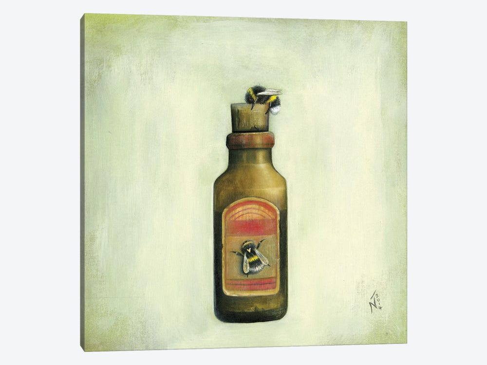 Bottle And Bees by Neil Thompson 1-piece Canvas Art