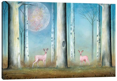 Chasing The Moon Canvas Art Print - Fairytale Scenes