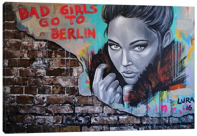 Bad Girls Go To Berlin Canvas Art Print - Expressive Street Art