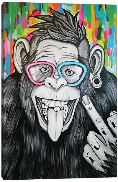 YOLO Canvas Art Print - Chimpanzee Art