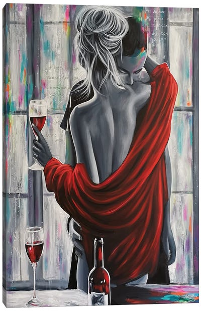 Red Red Wine Canvas Art Print - Edgy Bedroom Art