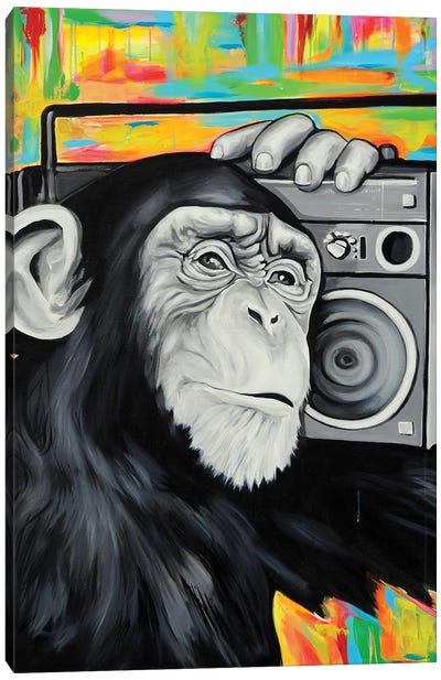 Stereo Heart Canvas Art Print - Chimpanzee Art
