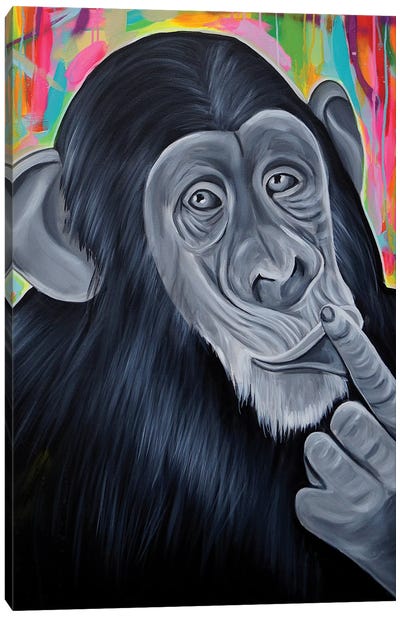Iwazaru Canvas Art Print - Chimpanzee Art
