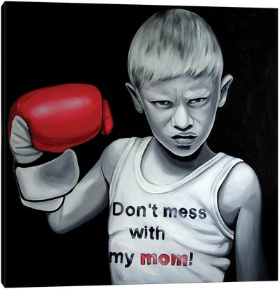 Mamas Boy Canvas Art Print - Boxing Art