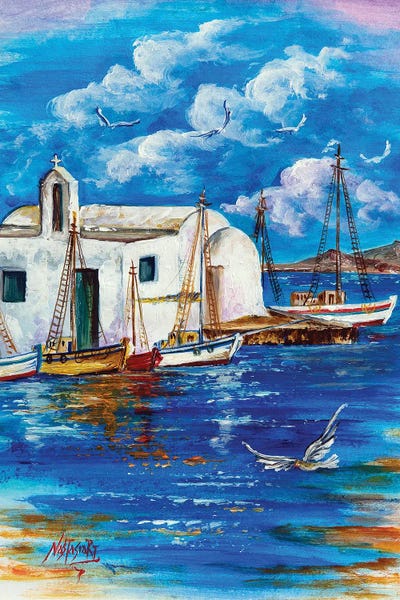 Summer In The Small Port by Nastasiart canvas print