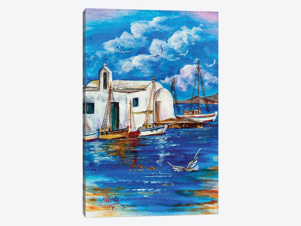 Summer In The Small Port by Nastasiart 1-piece Canvas Art