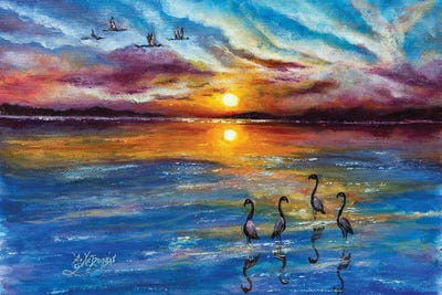 Sunset In The Wetland by Nastasiart canvas print