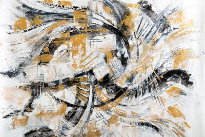 Gold Black Confusion by Nastasiart metal wall art