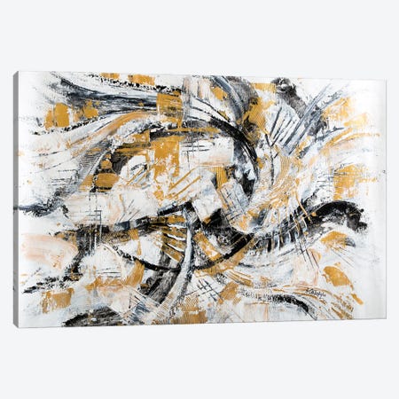 Gold Black Confusion Canvas Print #NTS15} by Nastasiart Canvas Print