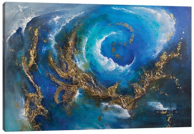 Gold Nebula Canvas Art Print - Nastasiart